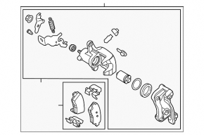 Rear right caliper assembly for Hyundai Ioniq 17-22 HEV, PHEV