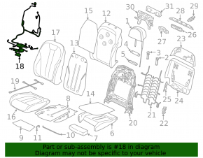 Wiring for the passenger seat of the BMW X7 G07 19-22 for heating, ventilation and massage