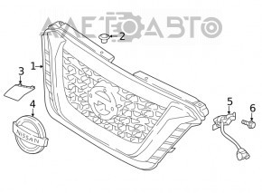 Nissan Rogue 17 Front Grille Emblem - Round, Radar