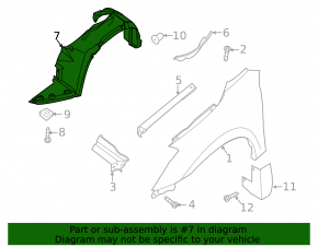 Front right mudguard Nissan Altima 13-15 prerest TYC