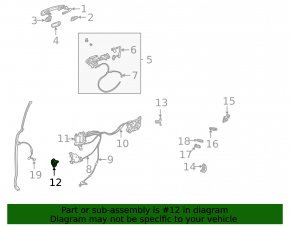 Rear left door lock bracket Toyota Sienna 21-25 front
