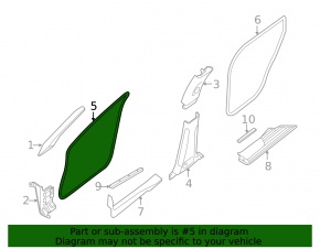 Door seal front left Nissan Pathfinder 13-14 gray