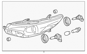 Headlight front right Toyota Camry v55 15-17 naked usa SE\XSE halogen