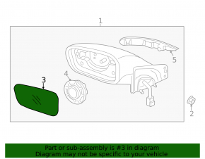 Mirror element left Hyundai Sonata 15-17 heating