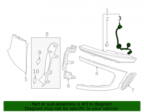 Wiring harness for the right outer fender light for the Kia EV6 22-24