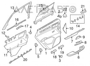 Door trim card rear left Porsche Macan 15-18 leather black without backlight and curtain