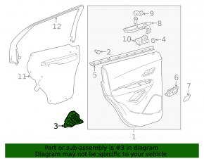 Fastening the door trim panel rear left Chevrolet Trax 17-20