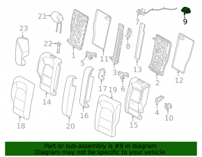 Rear seat folding levers left W213 E 17-23 broken mount