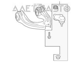 Upper front left control arm for Mercedes W211 rwd