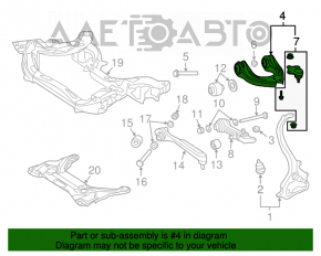 Upper front left arm Mercedes W211 rwd, cracked silent blocks