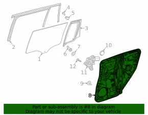Rear right window lift mechanism for Mercedes H247 GLA 20-26