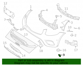 Front bumper grille left Mercedes GLC 300 20-22 structure