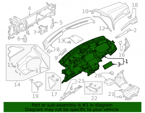 Torpedo front panel with AIRBAG Lincoln MKZ 13-20