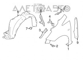 Front right wing Nissan Versa Note 13-19