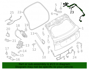 Right tailgate wiring for Land Rover Range Rover Velar 18-23