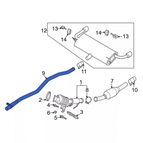 Exhaust Line Middle Ford Escape MK4 20-22 1.5T FWD