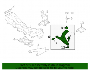 Lower control arm, front left, Subaru Crosstrek 18-23
