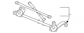 Front windshield wiper linkage with motor for Nissan Leaf 11-12