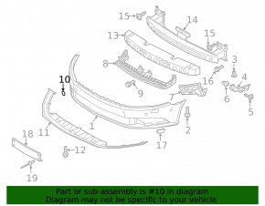 Plug towing hook front bumper VW CC 13-17 rest