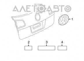 Emblem inscription CC VW CC 13-17 rest