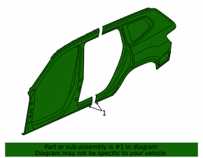 Rear right quarter wing for a VW Atlas 24-25, white