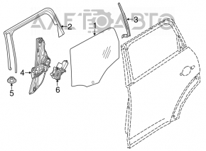 Guide glass door rear right Mini Cooper Countryman R60 10-16