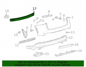 Rear Bumper Reinforcement Lexus NX200t NX300 NX300h 15-21