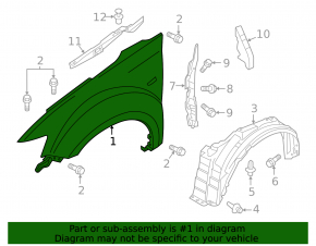 Front left wing Mitsubishi Outlander 14-14 ES, GT, SE