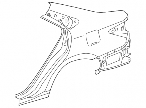 Quarter wing rear right Toyota Camry v55 15-17 usa blue, butt