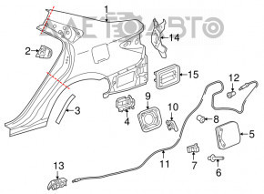 Quarter wing rear right Toyota Camry v55 15-17 usa on the body, black, dent, bump