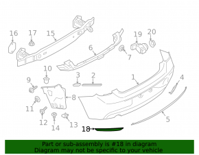 Rear left reflector BMW 2 F22 14-21