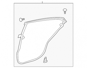 Lexus ES 19-26 rear left door seal