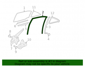 Rear left glass seal Toyota Camry v40