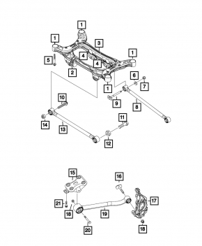 Rear subframe Jeep Compass 17- awd