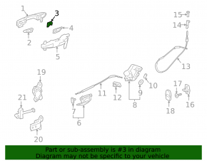 Plug for outer door handle of rear right Lexus ES 19-26