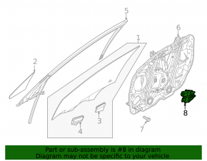 Front right window motor for Hyundai Sonata 20-23