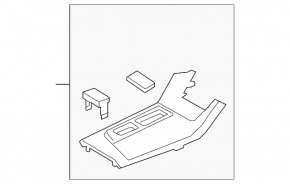 Overlay on the center console cup holder Hyundai Sonata 15-17 gray