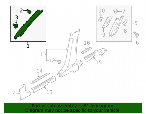 Front pillar trim upper right Kia Niro 17-22 gray