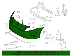 Front bumper bare Kia Optima 14-16 rest hybrid