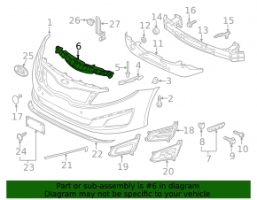 Front bumper central mount for Kia Optima 14-15 rest.