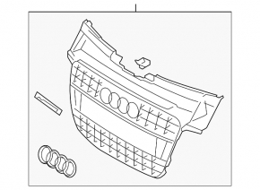 The bare radiator grille of the Audi A5 08-16