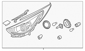 Headlight front right bare Kia Niro 20-22 HEV, PHEV halogen