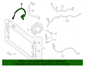 Air conditioning tube condenser-compressor Nissan Leaf 18-21