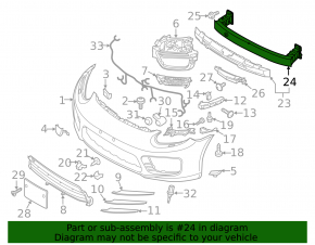 Front Bumper Reinforcement Porsche Panamera 14-16 4.8