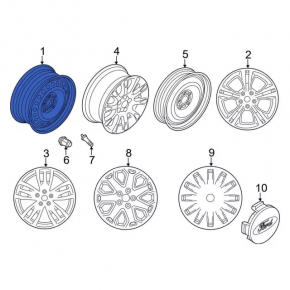 Wheel disk R16 5*108 Ford Fusion mk5 13-20 iron