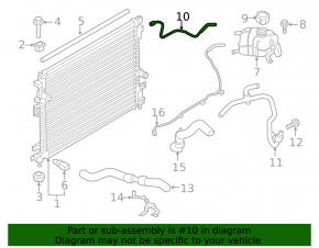 Cooling pipe return tank-radiator Ford Edge 18- 2.0T