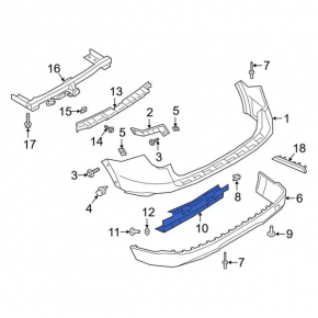 Rear bumper mount central Ford Explorer 20 - under towbar