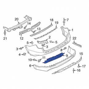 Rear bumper mount central Ford Explorer 20 - under towbar