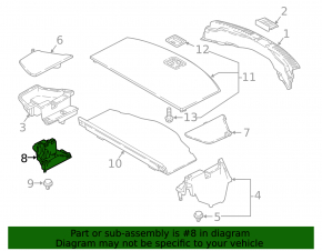 Trunk bracket right Mazda CX-9 16-23