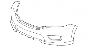 Bare front bumper for a 2013-2015 Honda Accord.